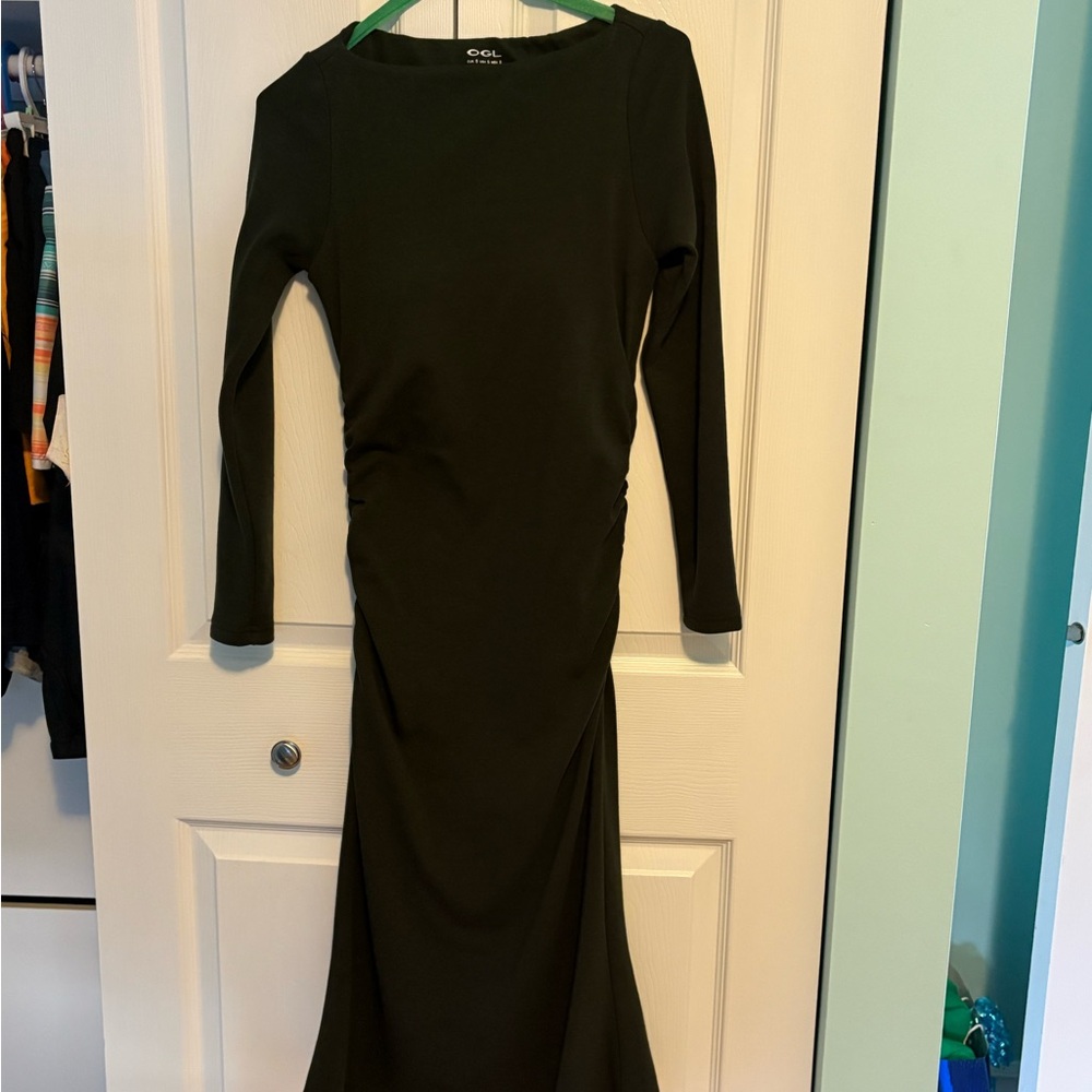 OGL Women's Dark Green Long Sleeve Dress
